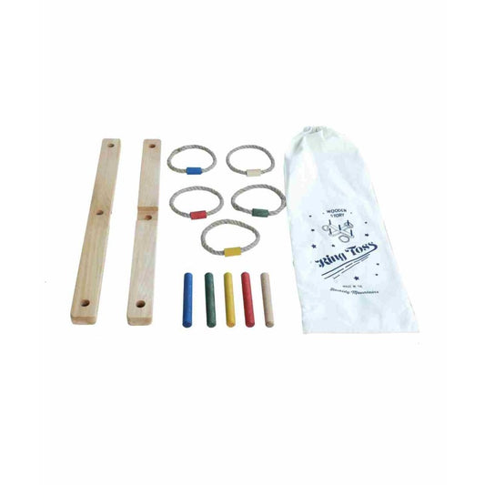 Wooden Ring Toss Game - Colorful