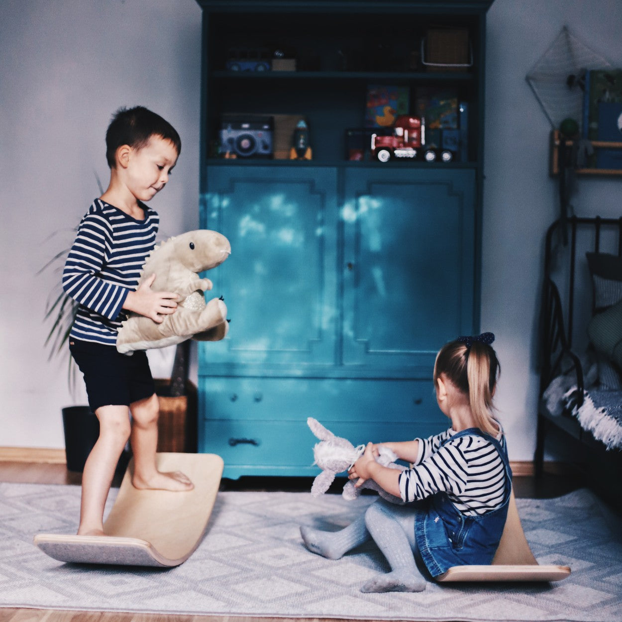 Wooden Balance Board With Grey Felt